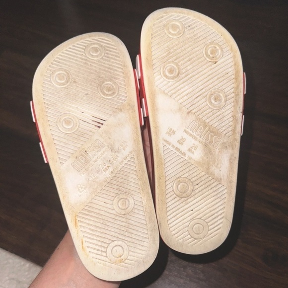Mini Melissa Red + White Polka Dot Disney Minnie Mouse Scented Sandal Slides 12 - Picture 8 of 8